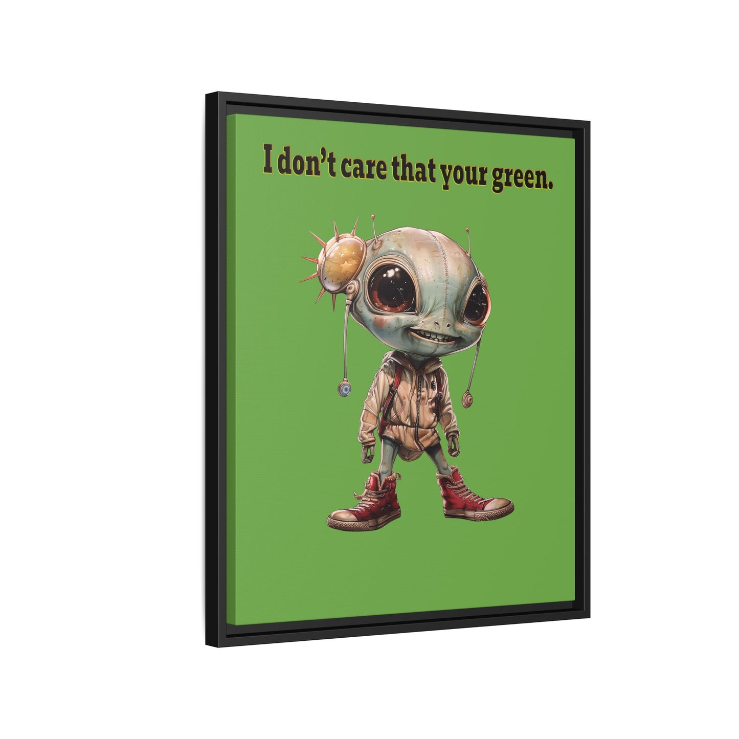 I don't care that your green - framed canvas art (green)