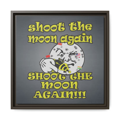 shoot the moon again - framed canvas art (grey-light grey)