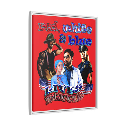 rw&b lives matter - framed canvas art (red)