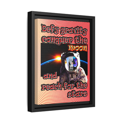 defy conquer reach - framed canvas art (yellow-orange wave)