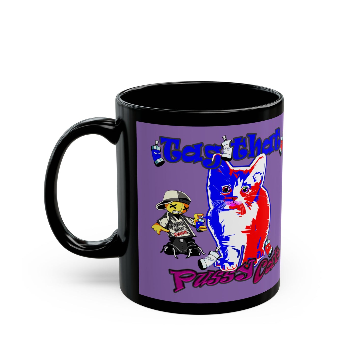 tag that - Black Mug (light purple)