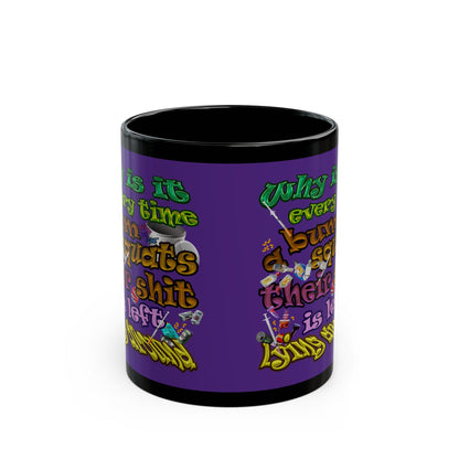 the bum's shit - Black Mug (purple)
