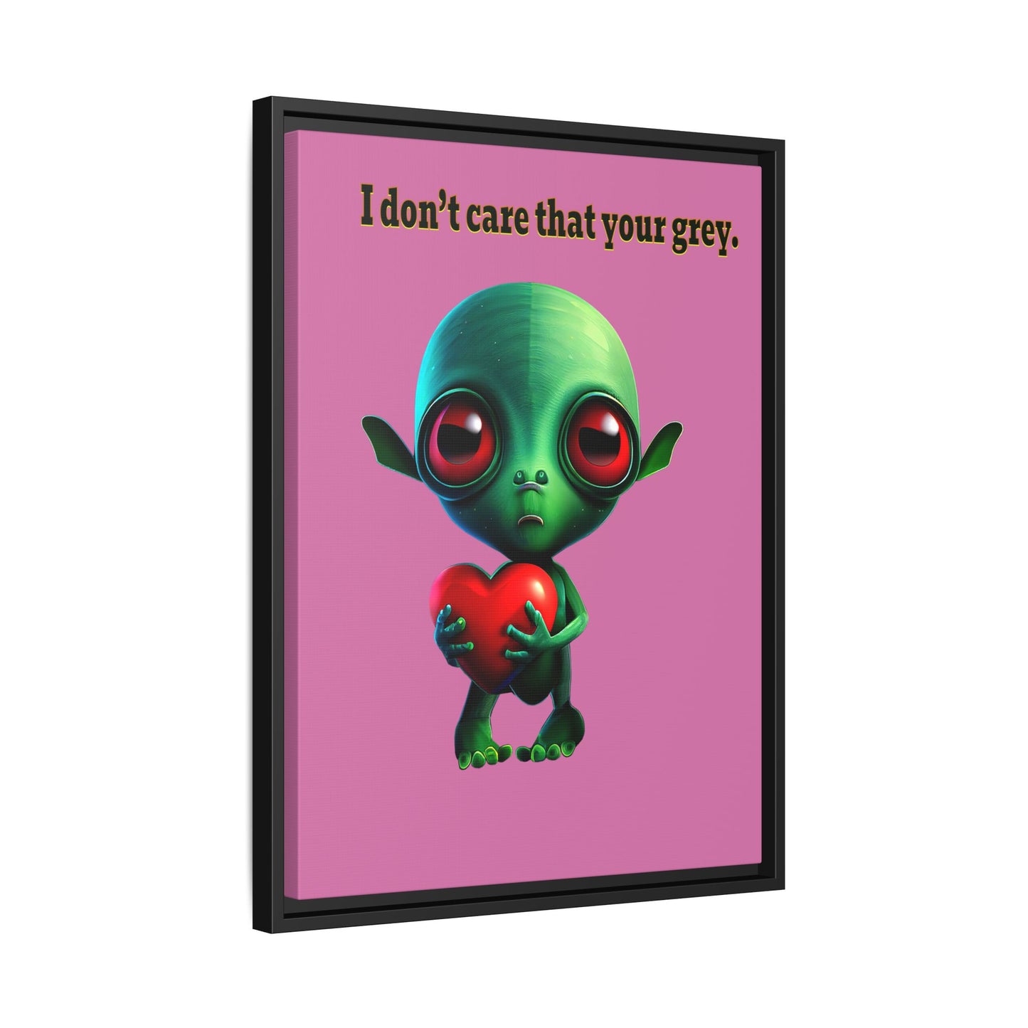 I don't care that your grey - framed canvas art (light pink)