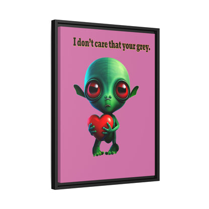 I don't care that your grey - framed canvas art (light pink)