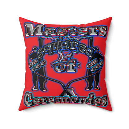 em cee squared - Spun Polyester Square Pillow - (red)