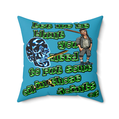 og - Spun Polyester Square Pillow - (turquoise)