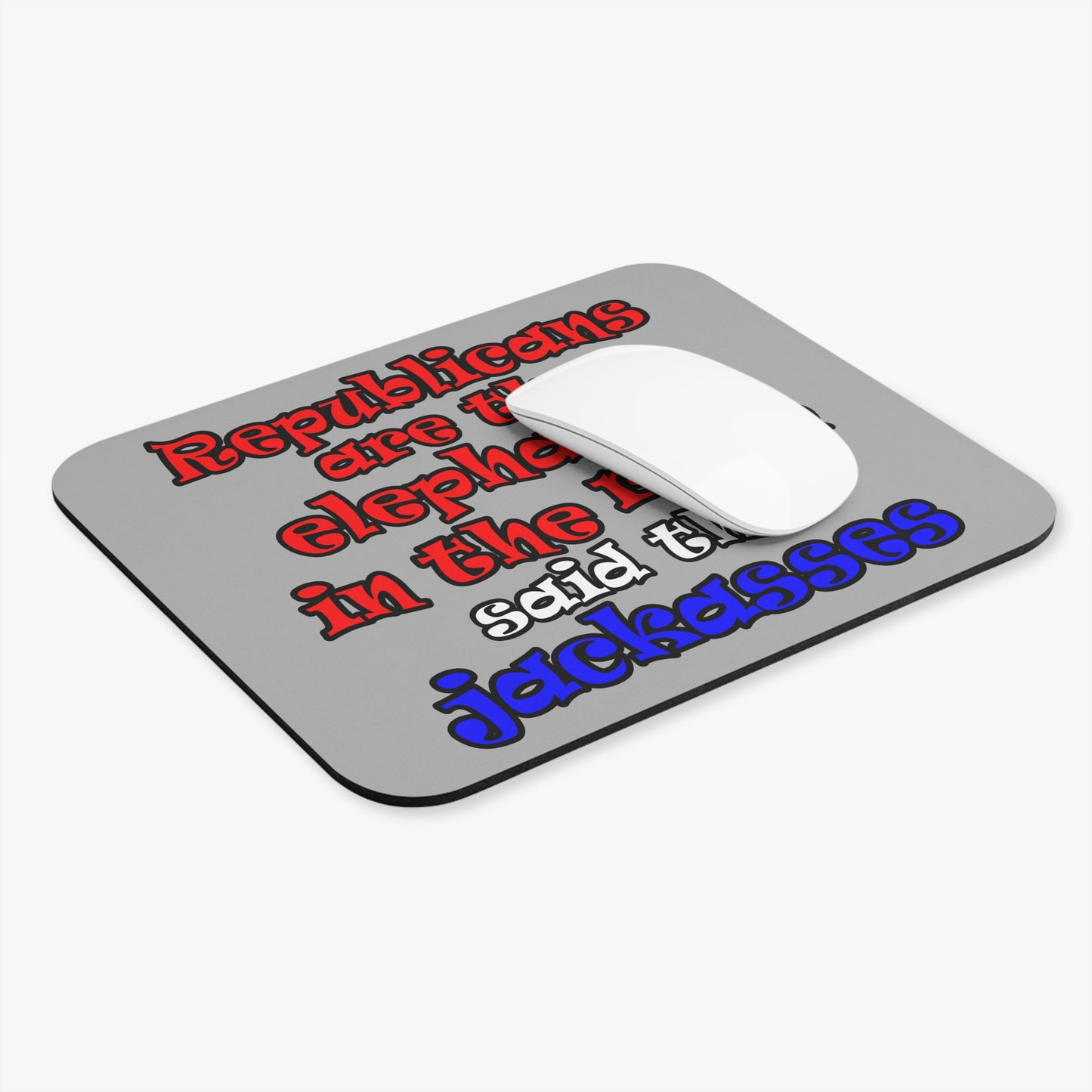 donkeys and elephants - Mouse Pad (Rectangle) (light grey)
