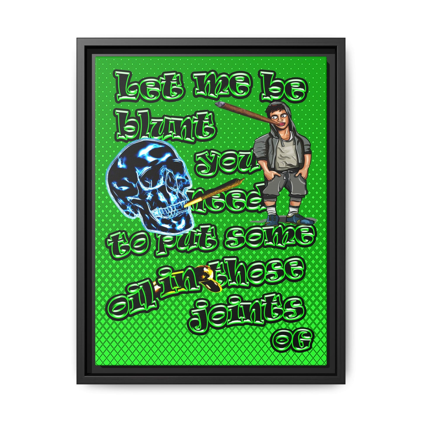 og - framed canvas art (logo green)