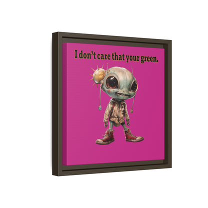 I don't care that your green - framed canvas art (pink)