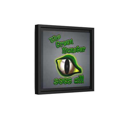 green monster - framed canvas art (grey-light grey)