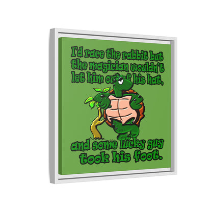 turtle race - framed canvas art (green)