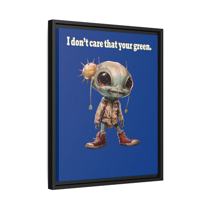 I don't care that your green - framed canvas art (dark blue)