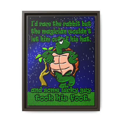 turtle race - framed canvas art ('snoops' background)