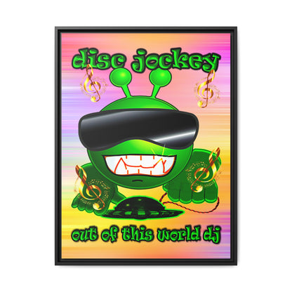 disc jockey - framed canvas art (color blur)