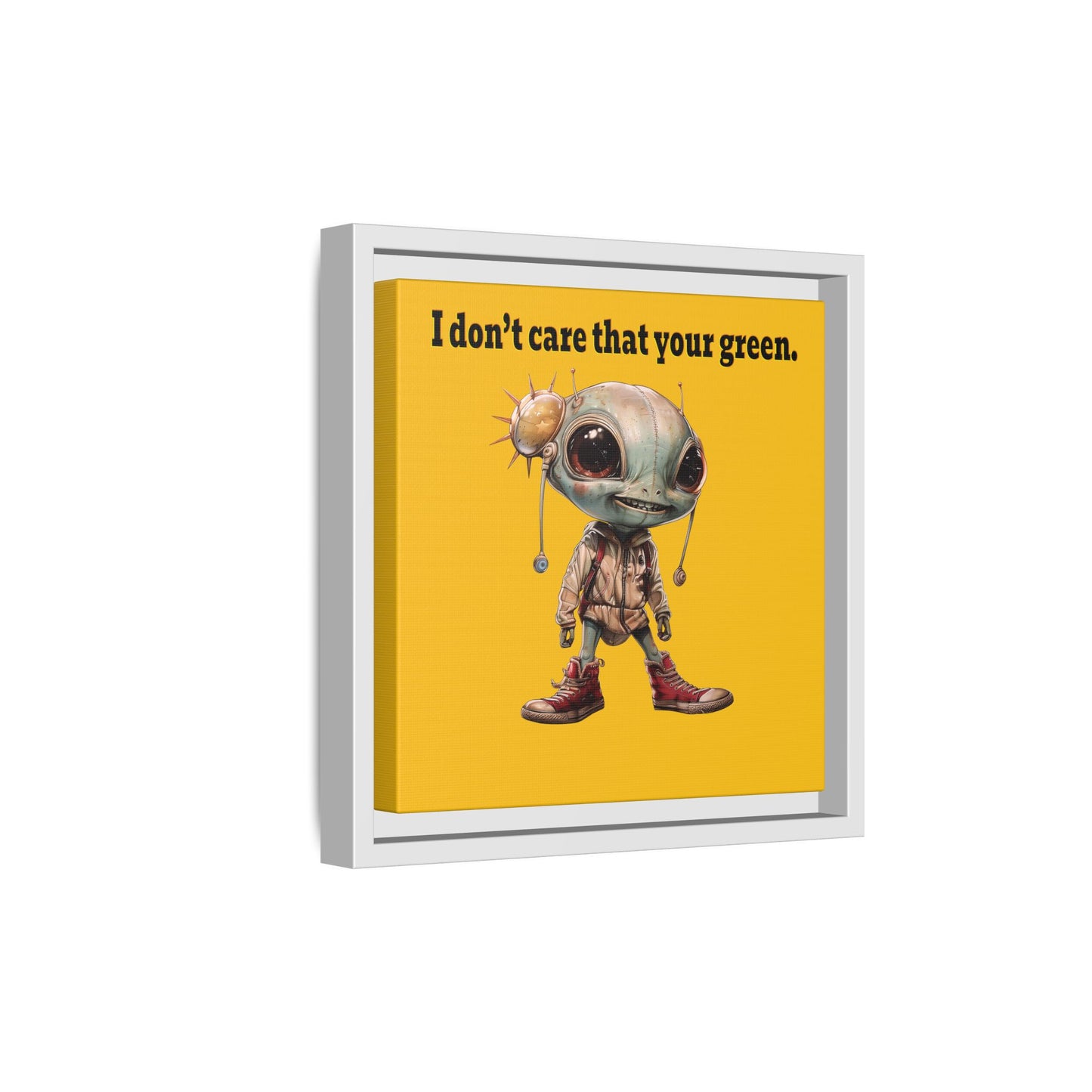 I don't care that your green - framed canvas art (yellow)