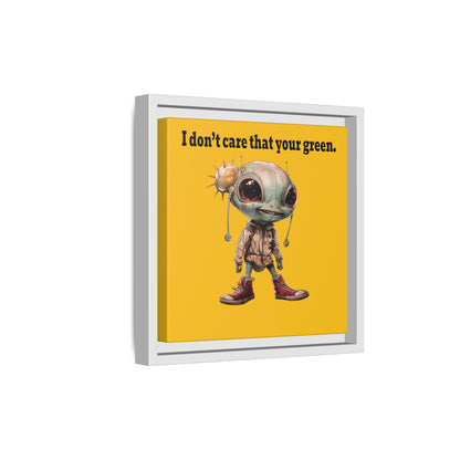I don't care that your green - framed canvas art (yellow)