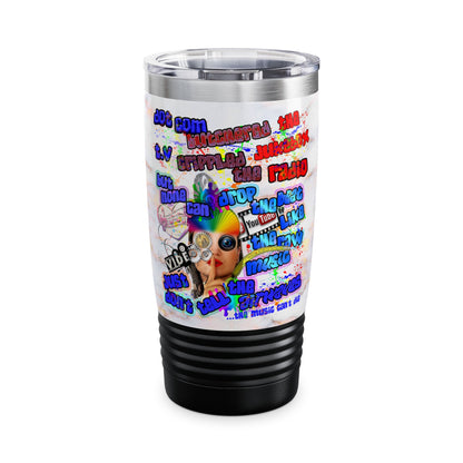 drop the beat - Ringneck Tumbler, 20oz  (white marble)
