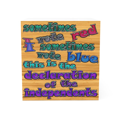 declaration of the independents - note cube (butterscotch wood finish)
