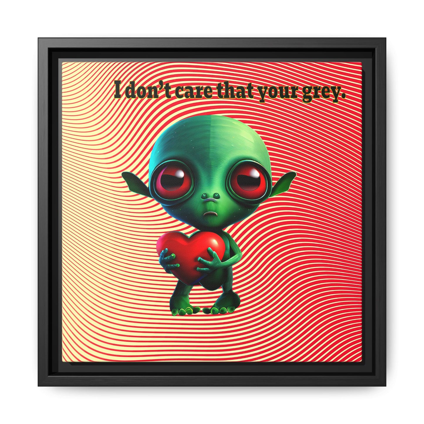 I don't care that your grey - framed canvas art (yellow-orange wave)