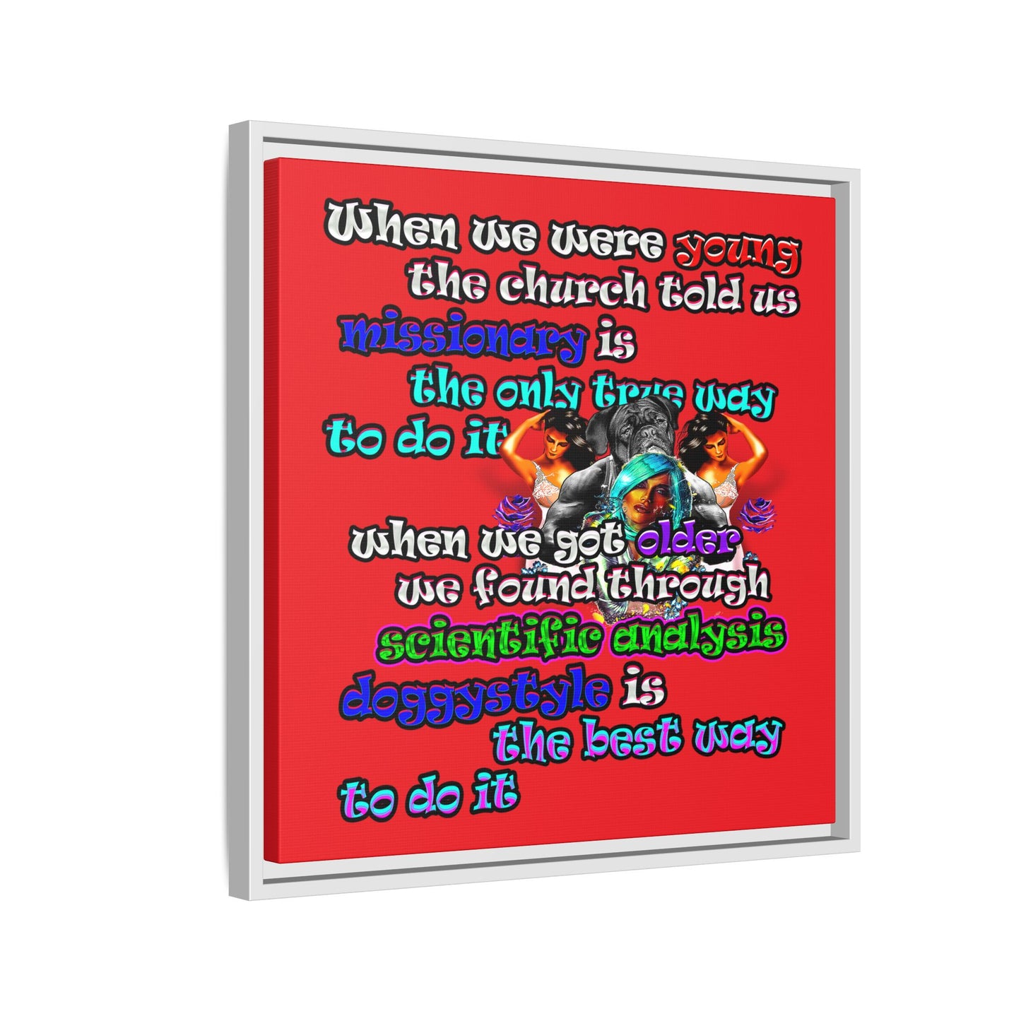 doggystyle - framed canvas art (red)