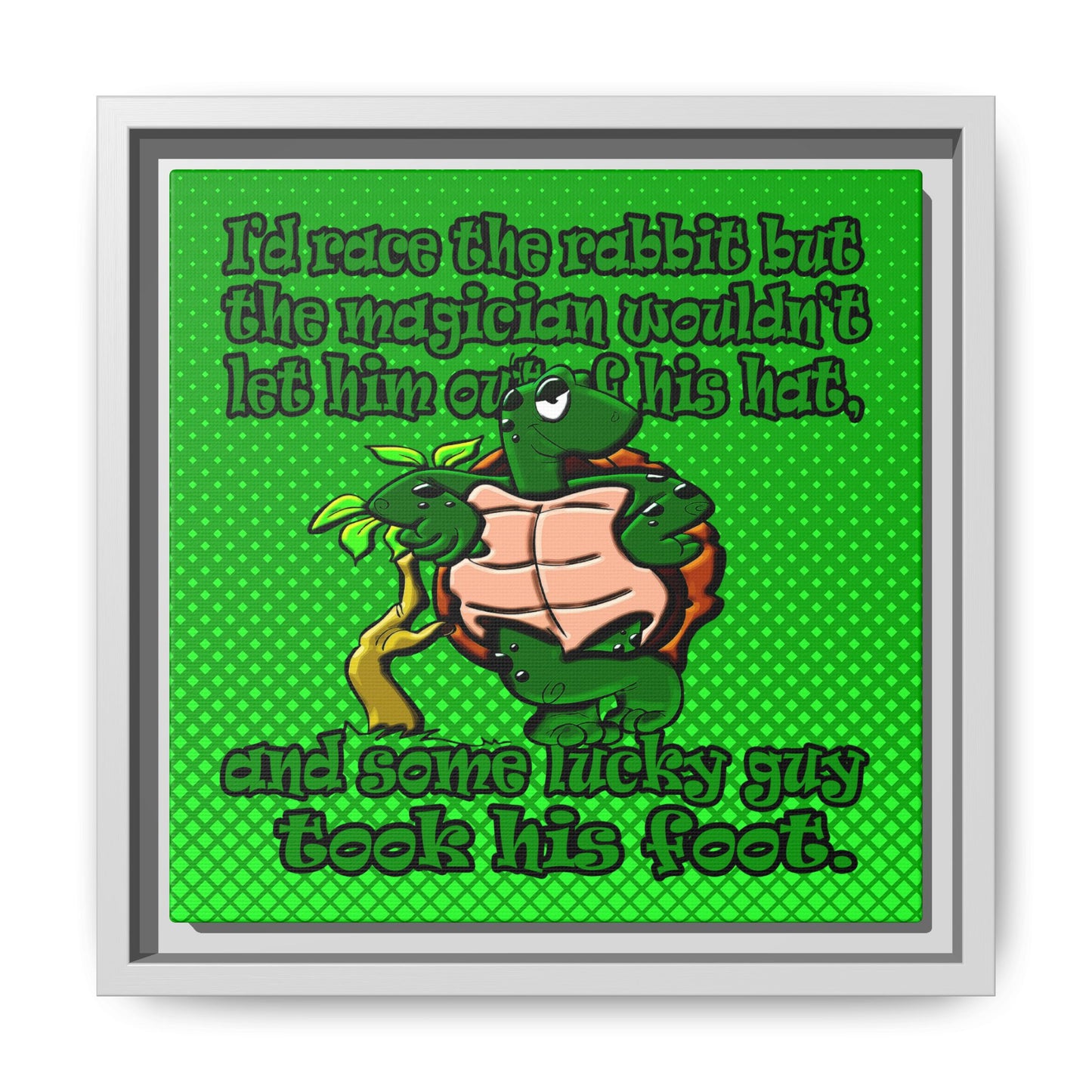 turtle race - framed canvas art (logo green)