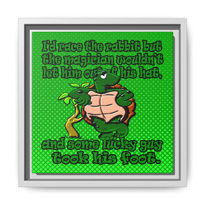 turtle race - framed canvas art (logo green)