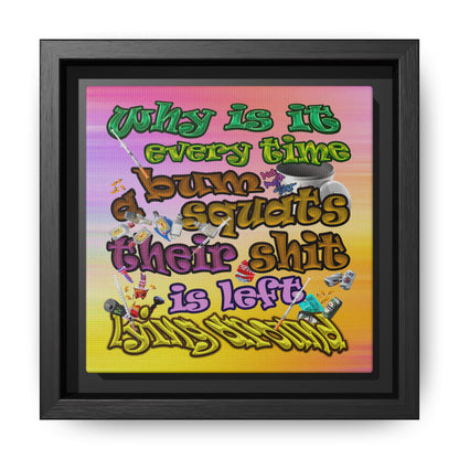the bum's shit - framed canvas art (color blur)