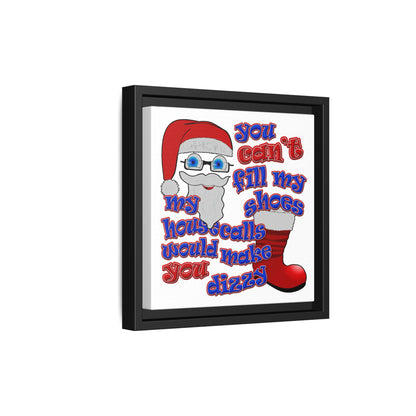 santa's shoes - framed canvas art (white)