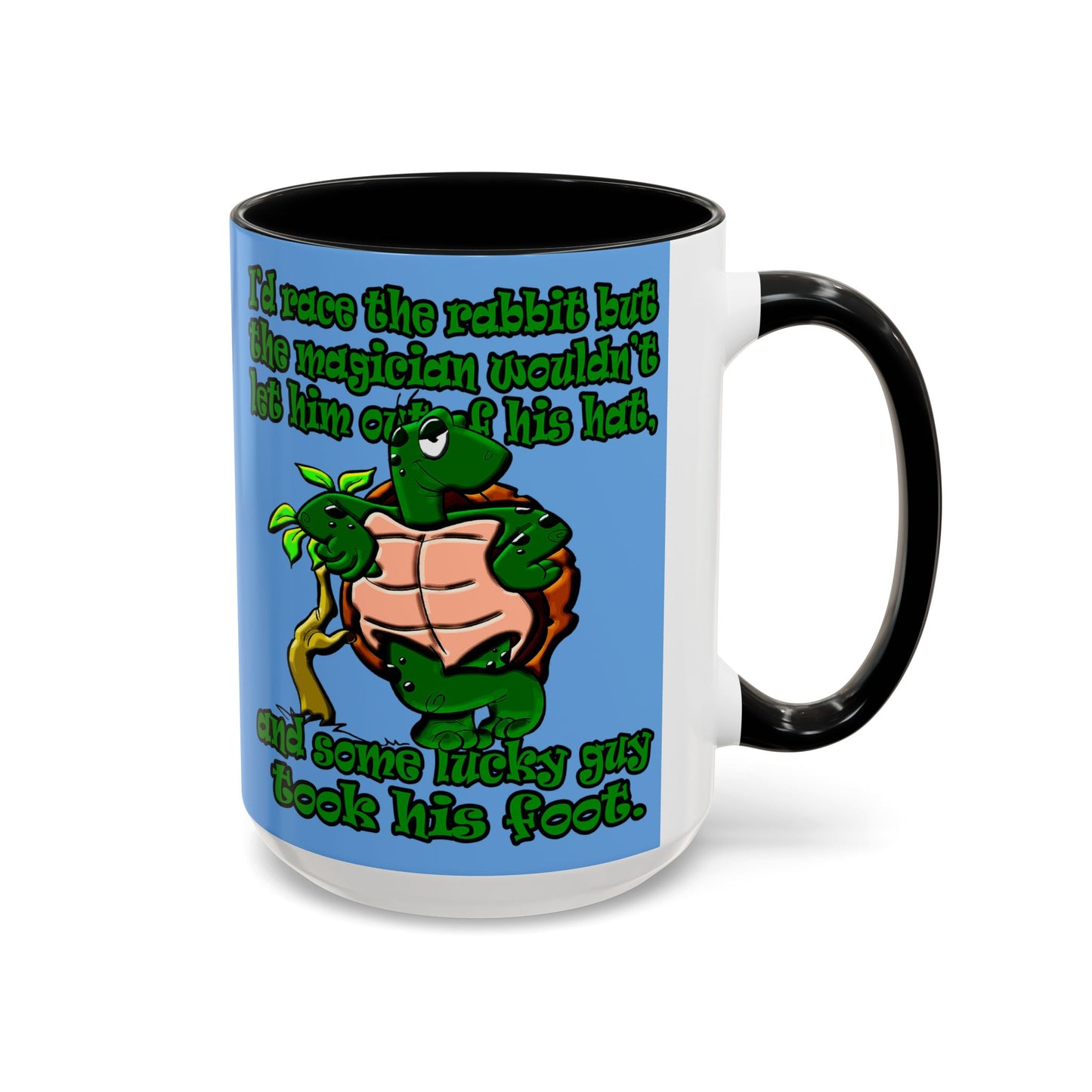 turtle race - Accent Mug (light blue)