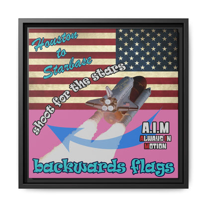 shoot for the stars - framed canvas art (light pink)