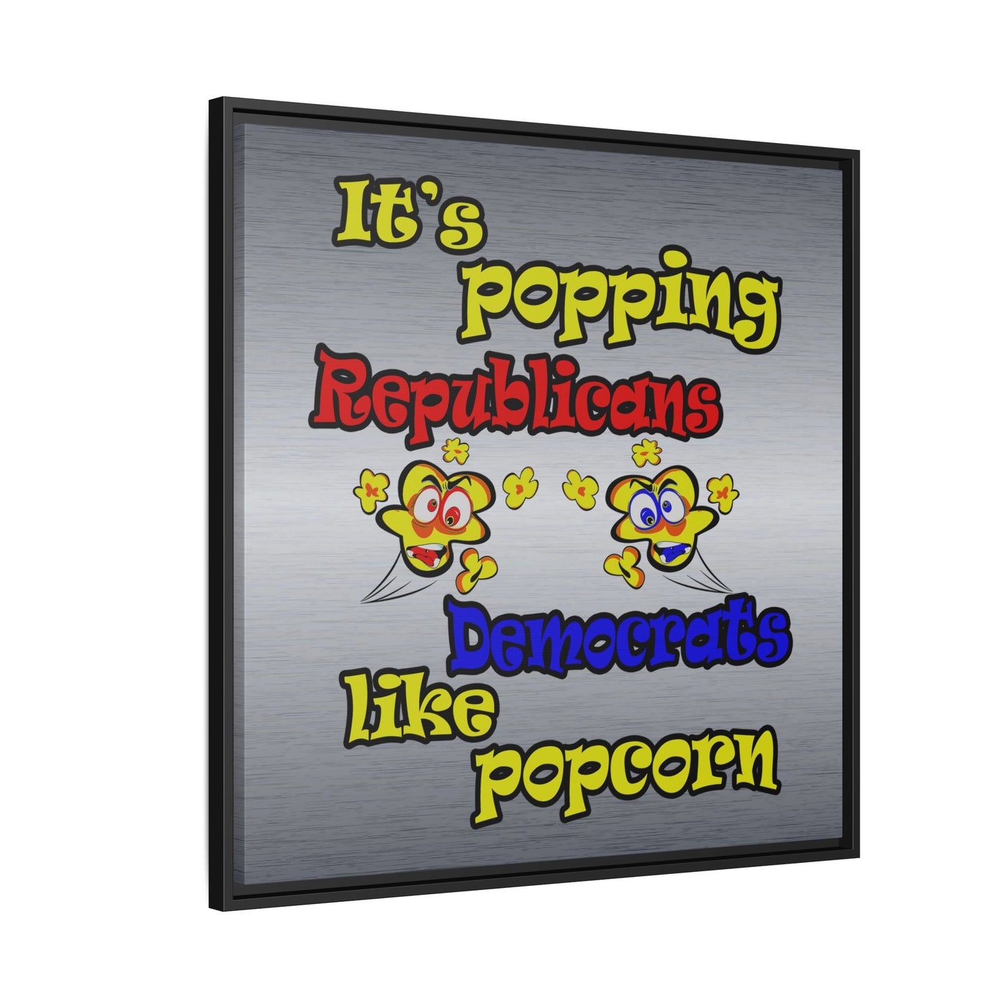 popping like popcorn - framed canvas art (brushed nickel)