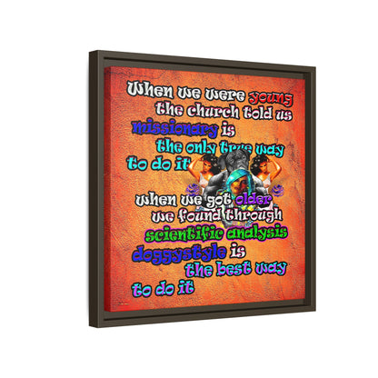 doggystyle - framed canvas art (burnt orange)
