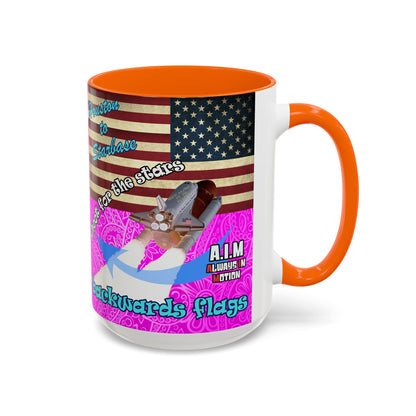 shoot for the stars - Accent Mug (pink swirl)