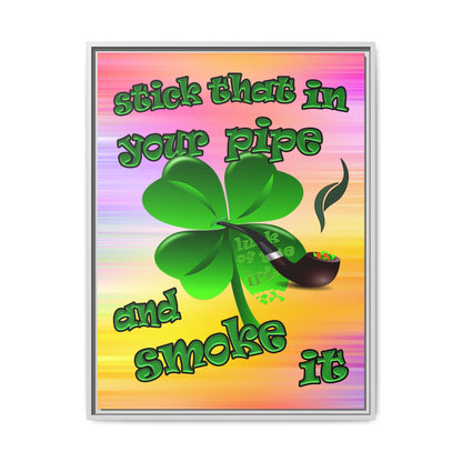 stick that in your pipe and smoke it - framed canvas art (color blur)