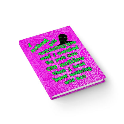 noticed you noticing - journal-blank (pink swirl)