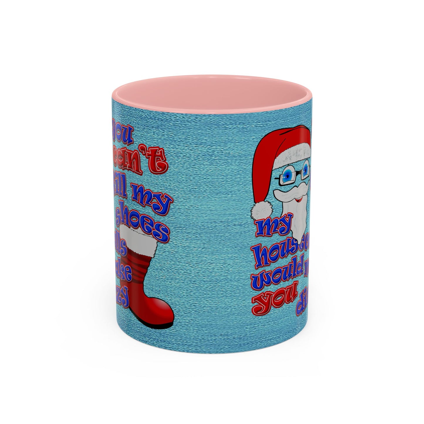 santa's shoes - Accent Mug (faded dark blue)