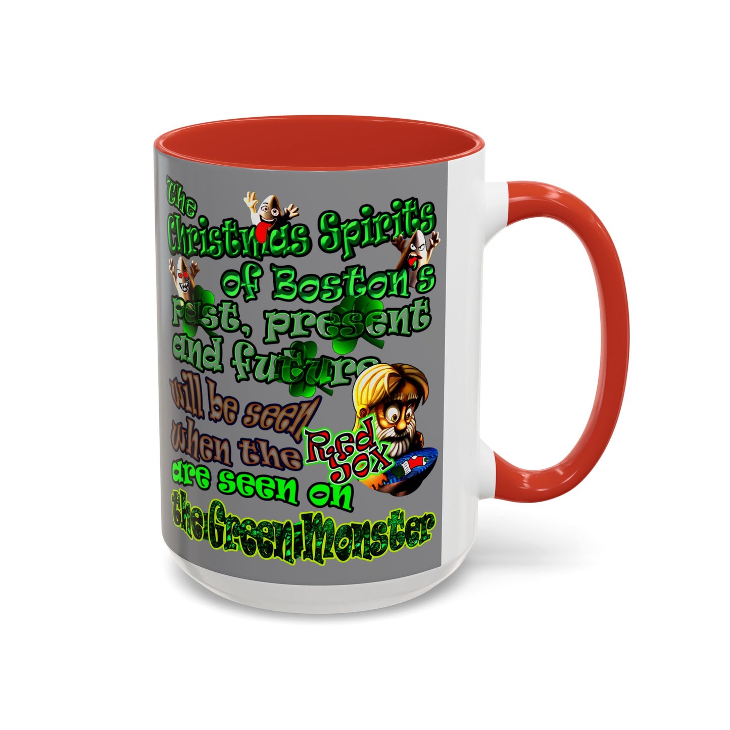 christmas spirits of boston - Accent Mug (grey)