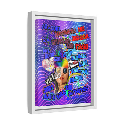 drop the beat - framed canvas art (purple wave)