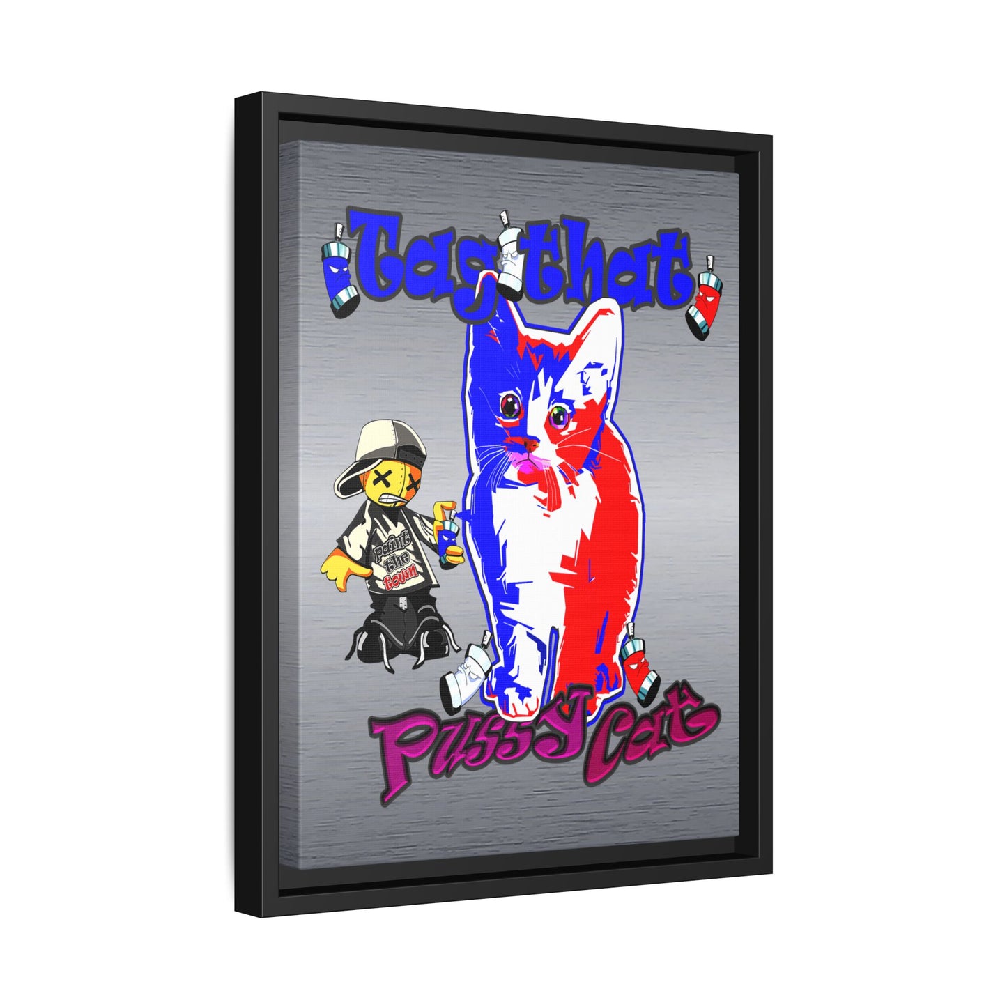 tag that - framed canvas art (brushed nickel)