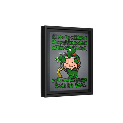 turtle race - framed canvas art (grey-light grey)