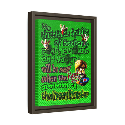 christmas spirits of boston - framed canvas art (logo green)