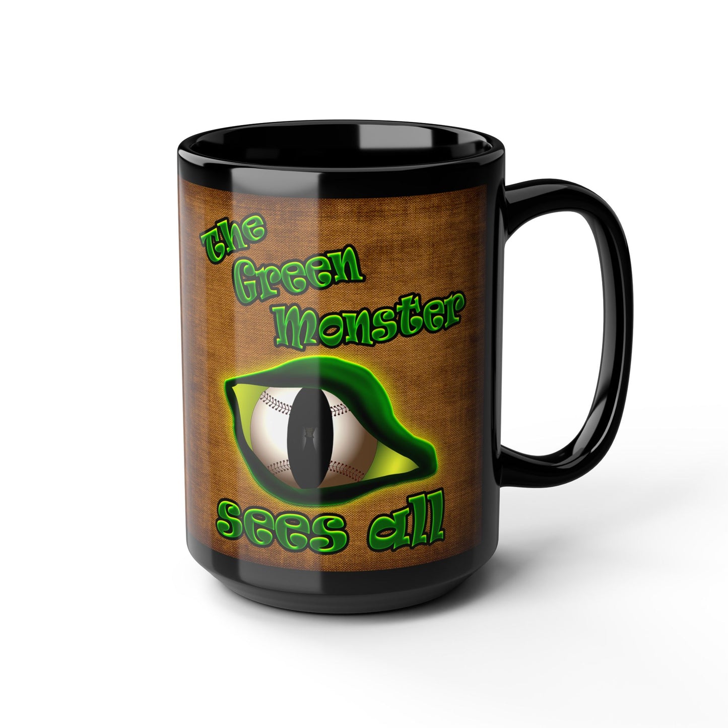 green monster - Black Mug (brown papyrus)