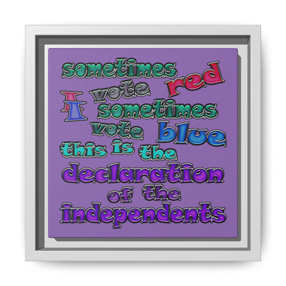 declaration of the independents - framed canvas art (light purple)
