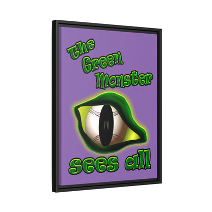 green monster - framed canvas art (light purple)