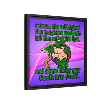 turtle race - framed canvas art (purple-pink wave)