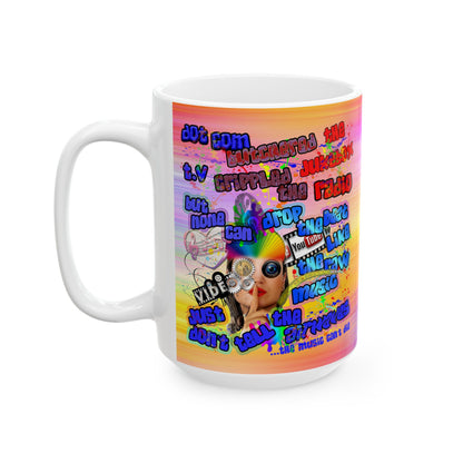 drop the beat - White Mug (color blur)