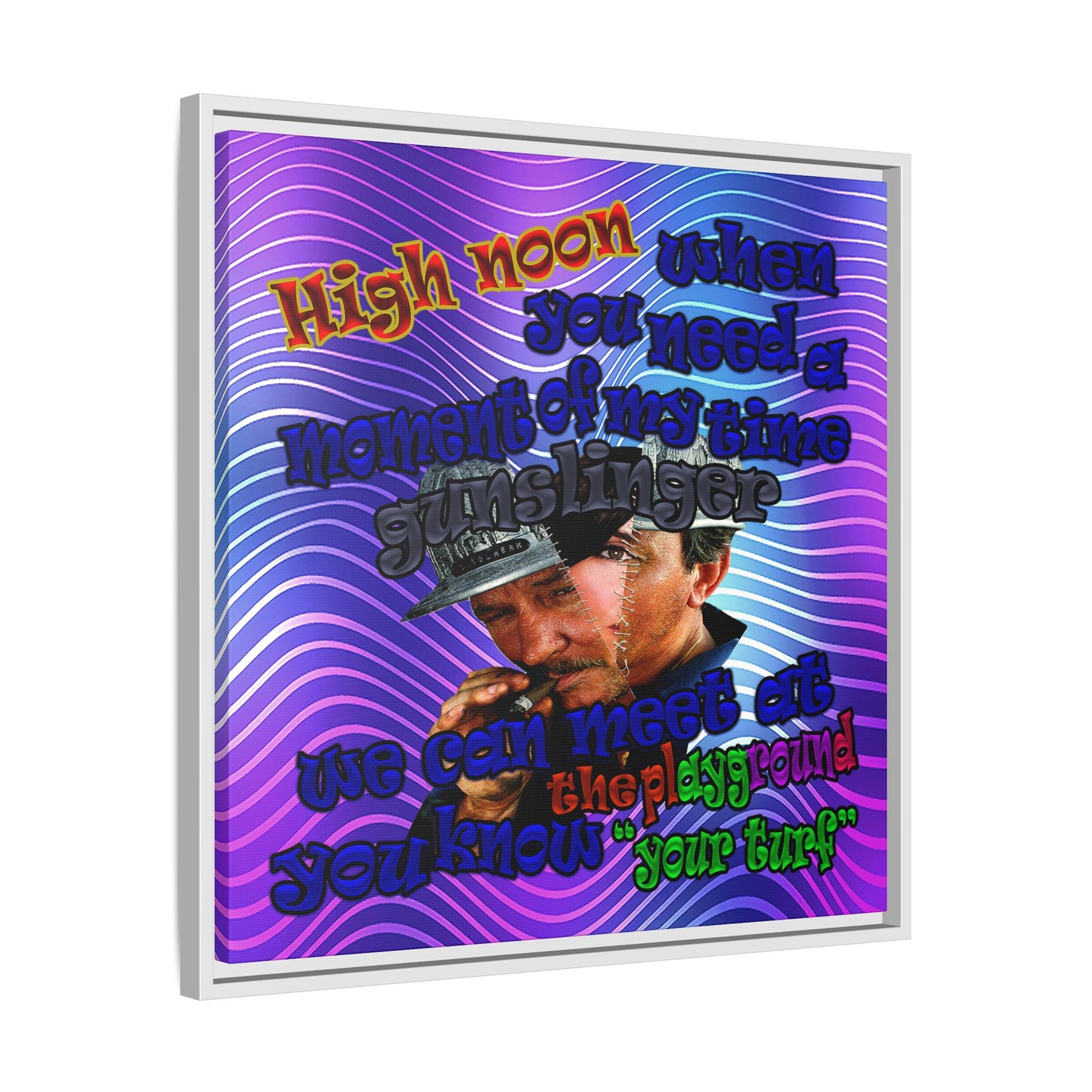 high noon - framed canvas art (purple wave)