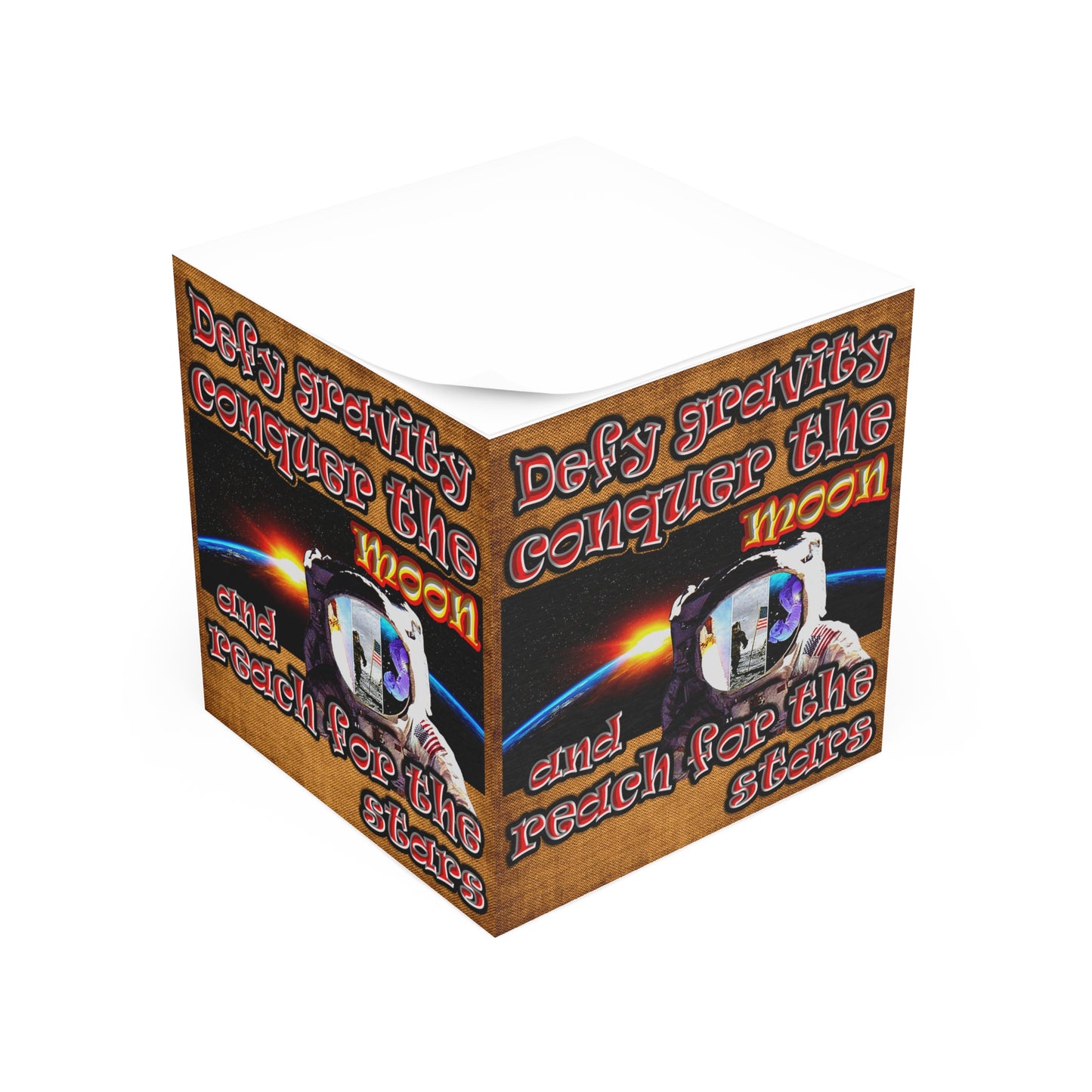 defy conquer reach - note cube (brown papyrus)