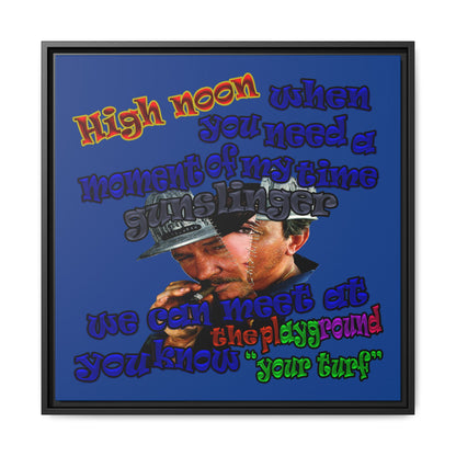 high noon - framed canvas art (dark blue)