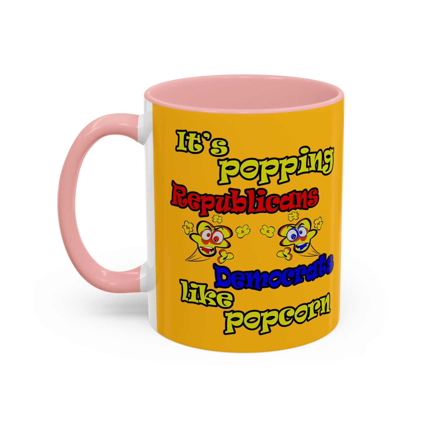 popping like popcorn - Accent Mug (yellow)